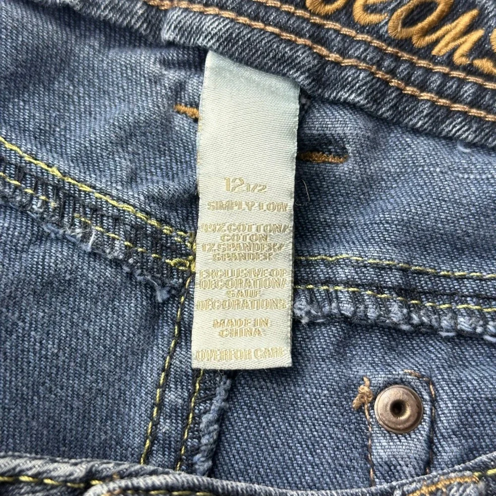 Justice Girls Simply‎ Low Bootcut Jeans Dark Wash Size 12.5 Stretch Denim Y2K